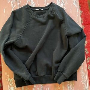 Reformation Jeans Black Crew Neck Long Sleeve Pullover Sweatshirt Size Medium